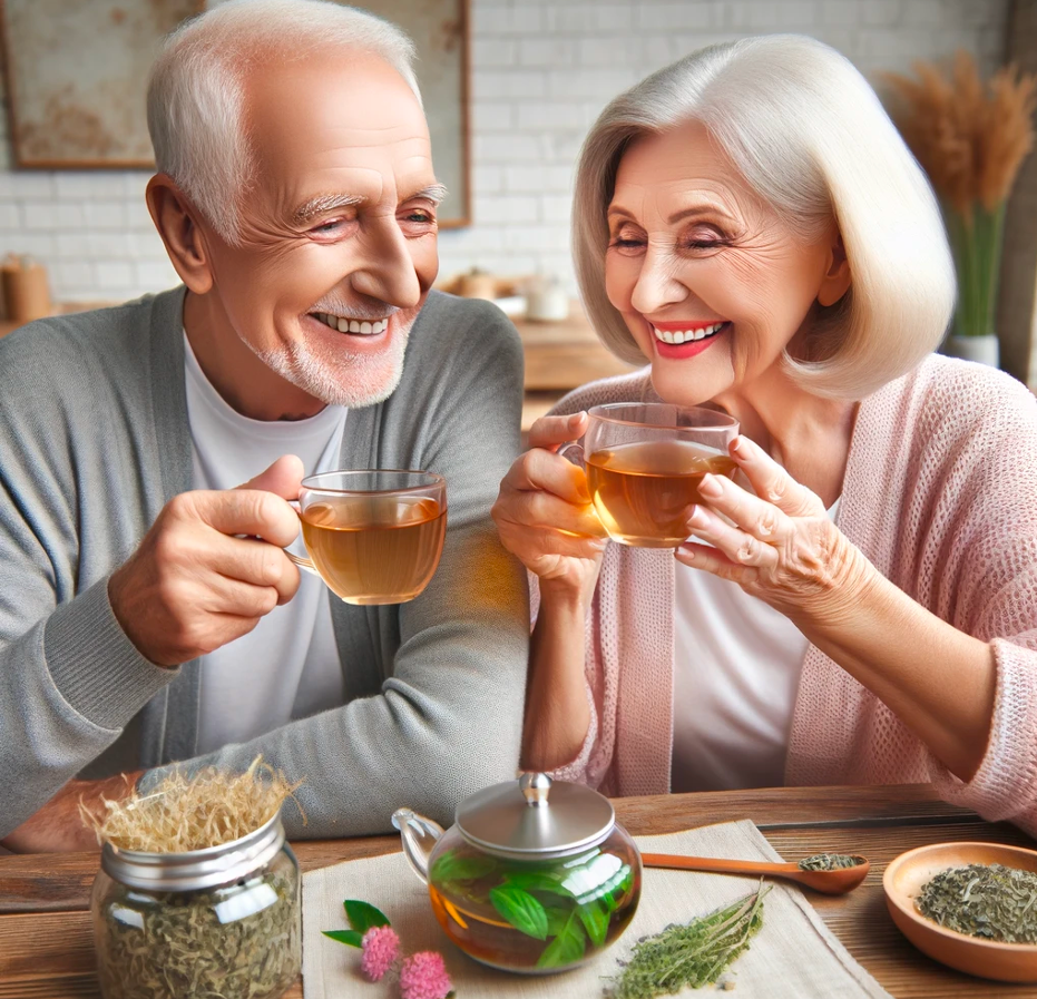 couple hydrating with tea